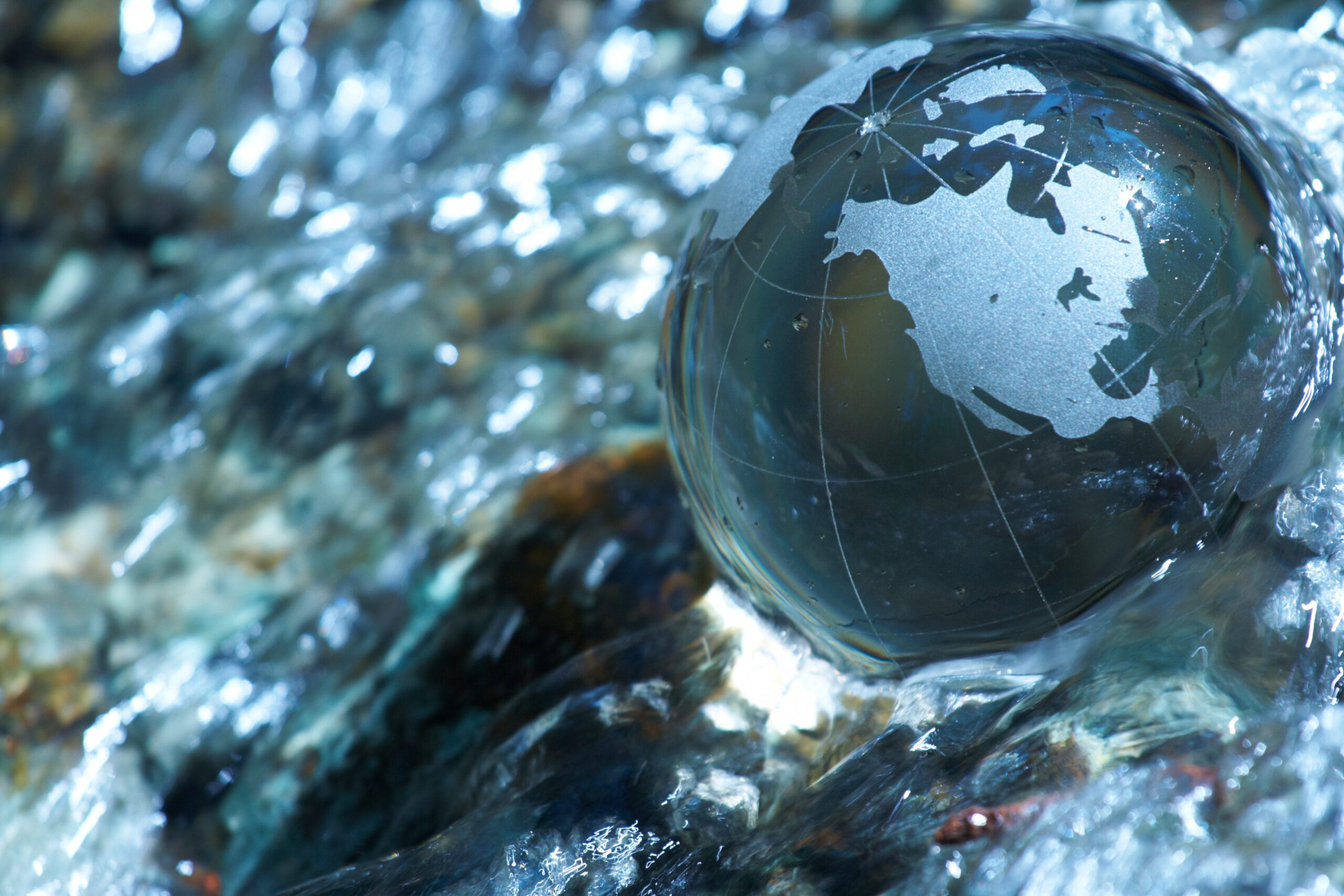 Water stream, globe, ecology Smart Water