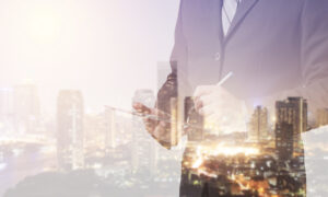 photo of keeping track of the city while standing in the country taking notes