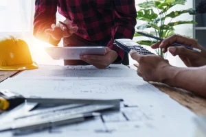 architect making plans photo