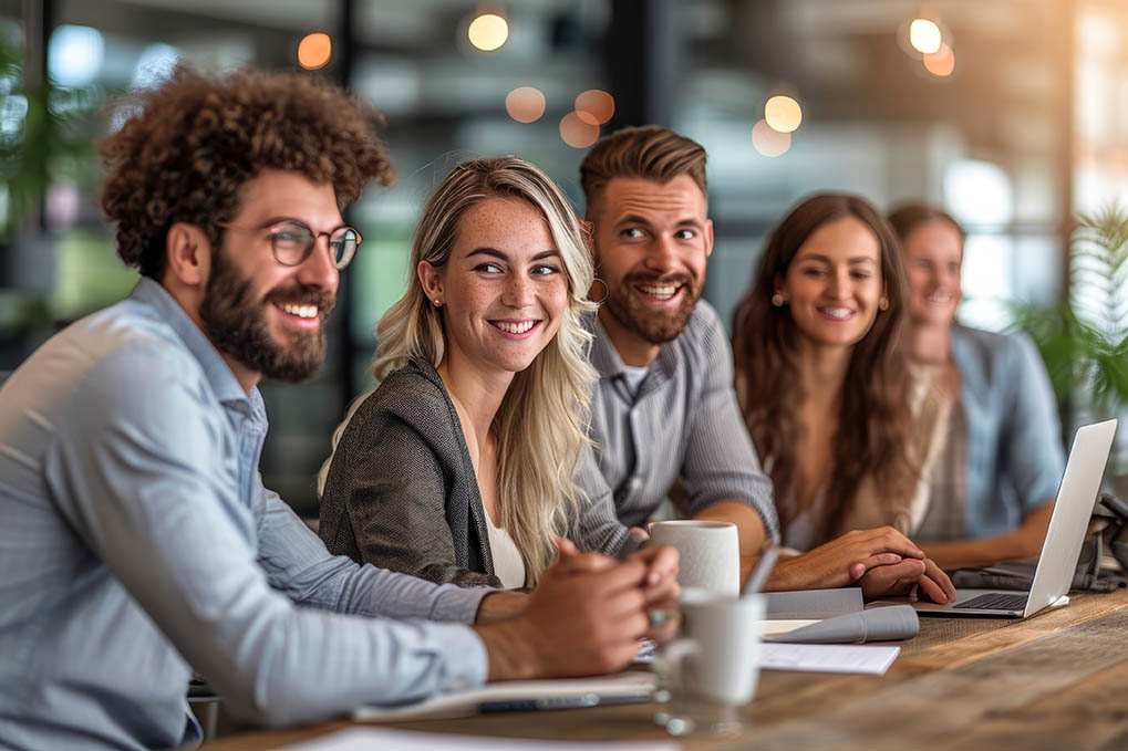 Diverse Corporate Team Showcasing Unity in Modern Office Environ incentive support photo