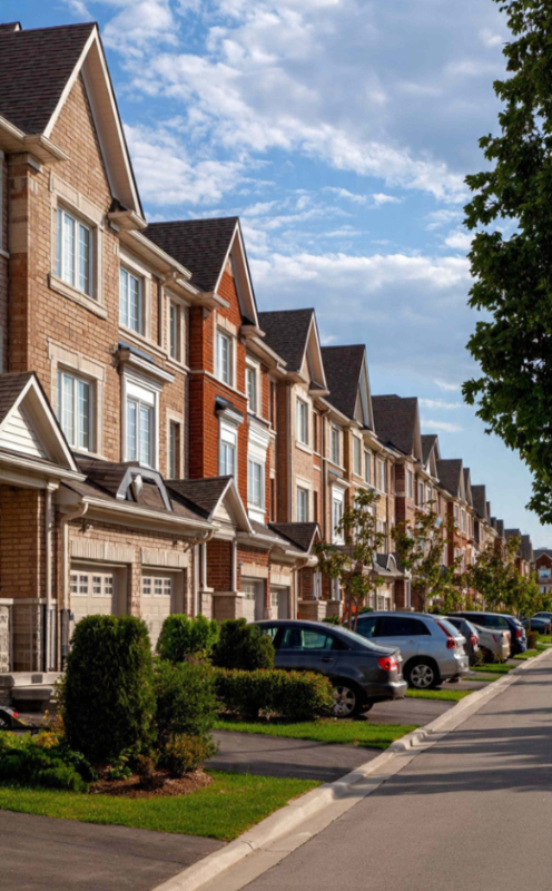 Row of houses in a row along a street in Toronto Canada | Fulton County Industrial Development Agency developing multi-family housing Fulton county NY